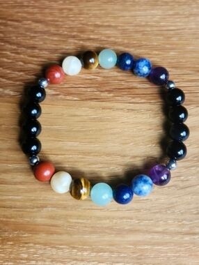 Chakra Bracelet, Handcrafted, Stretch